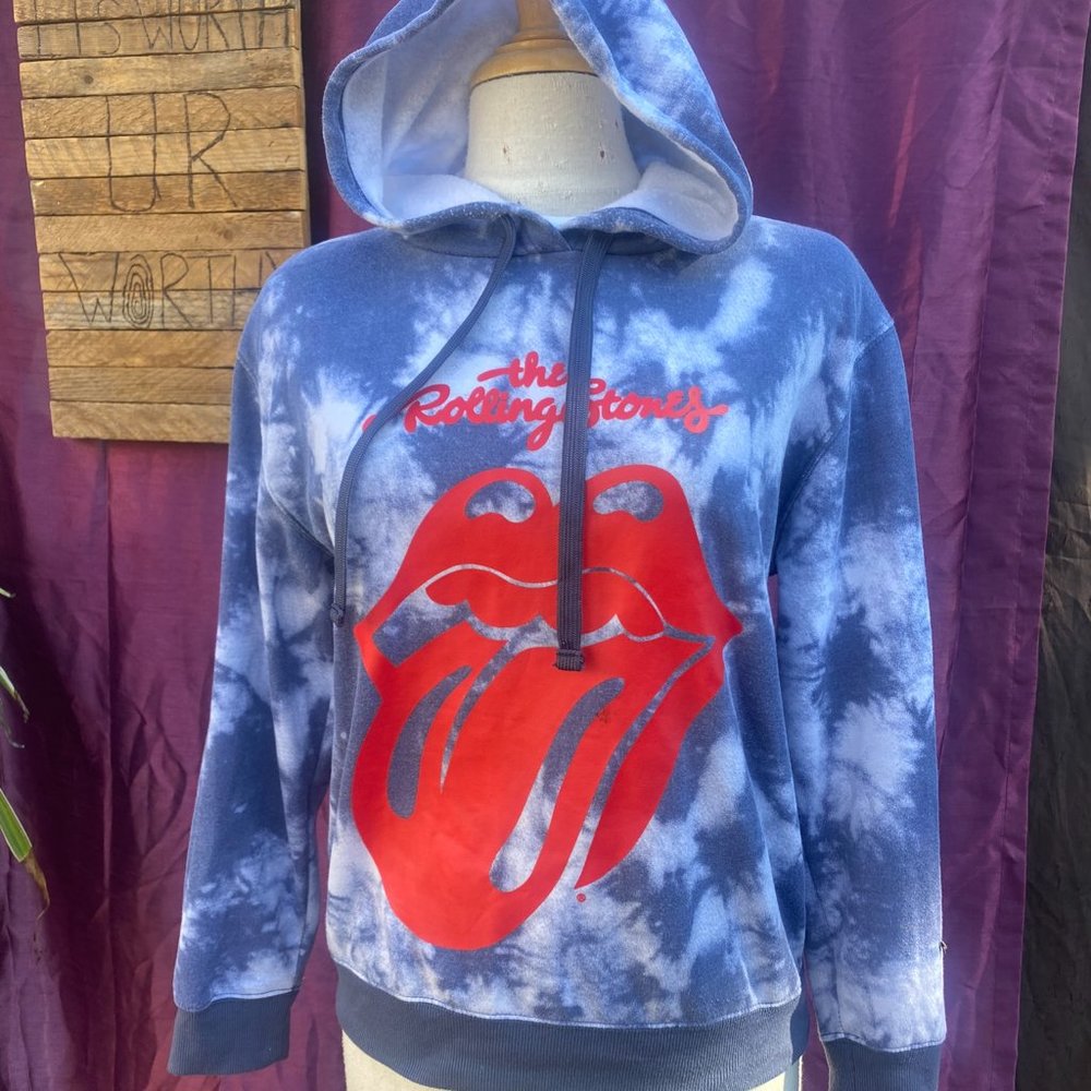 Official Rolling Stones Tie-Dye Logo Hoodie - Authentic Bravado - Size M
